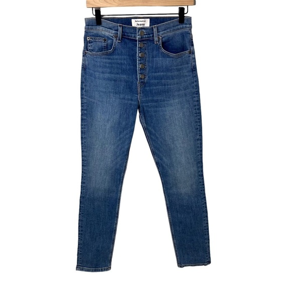 Reformation High Rise Skinny Button Fly Jeans Medium Wash Size 29 Denim - Picture 1 of 6